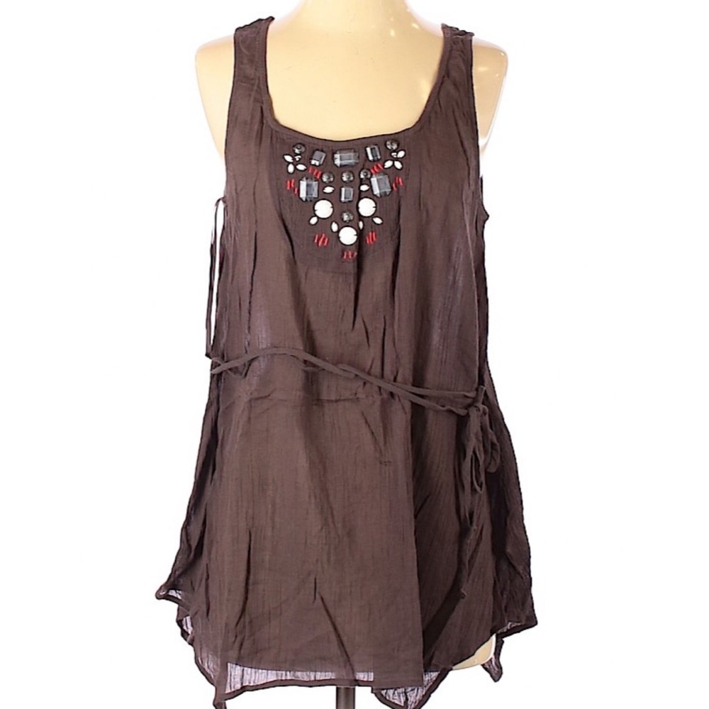 Edme & Esyllte Anthro Sleeveless Tie Embroidered